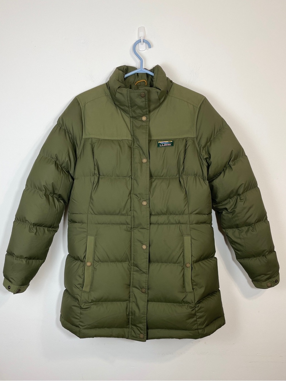 L.L. Bean Mountain Classic Down Parka in Kelp Green